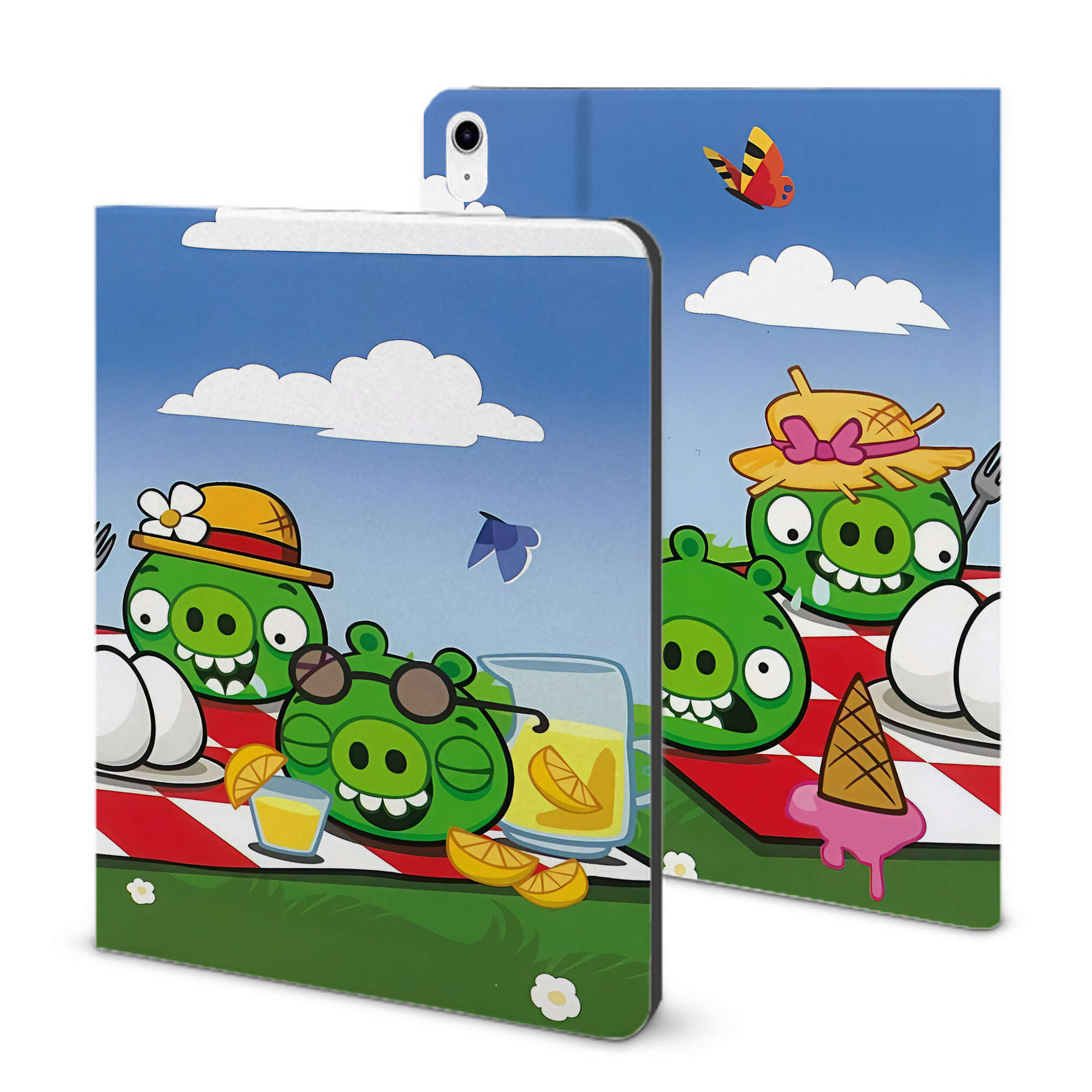 （画像用） Angry Birds アングリーバード IPad ケース ブック型 PUレザー TPU 耐衝撃 軽量 薄型 ペン収納なし 全面保護 IPad 各モデル対応
